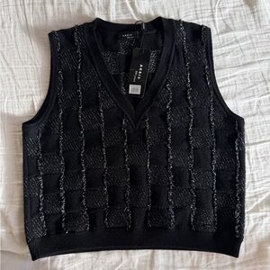 Akris Black and Gray Knit Vest